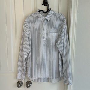 Uniqlo Striped Half Button Down Shirt Size M